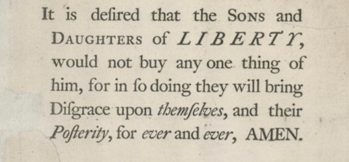 newspaper clipping of Daughters of Liberty wishes