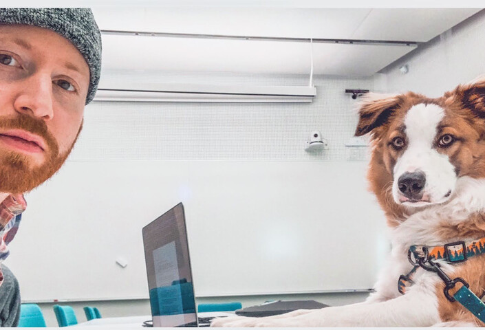 GSAS alumnus Yaniv Yacoby and his dog Paigu