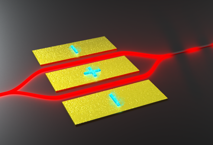 Blender schematic of visible TFLN modulator