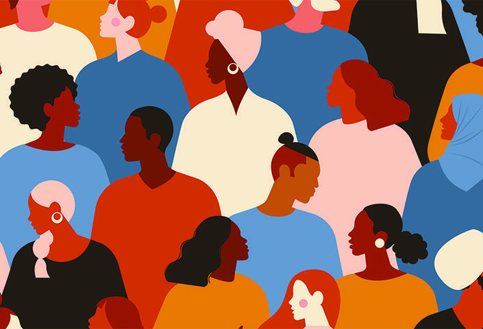 Graphic showing diverse workforce