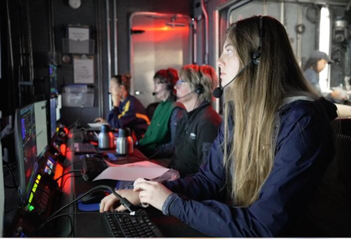 Brooke Travis on board the research vessel EV Nautilus