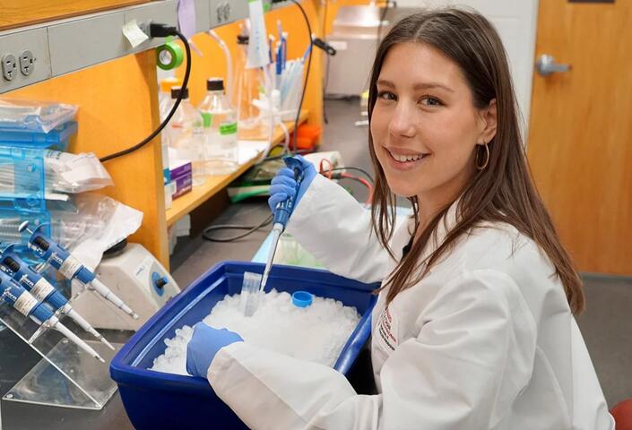 Krystle Kalafut, PhD ’24, studies the liver’s response to insulin, revealing potential mechanisms involved in obesity and diabetes