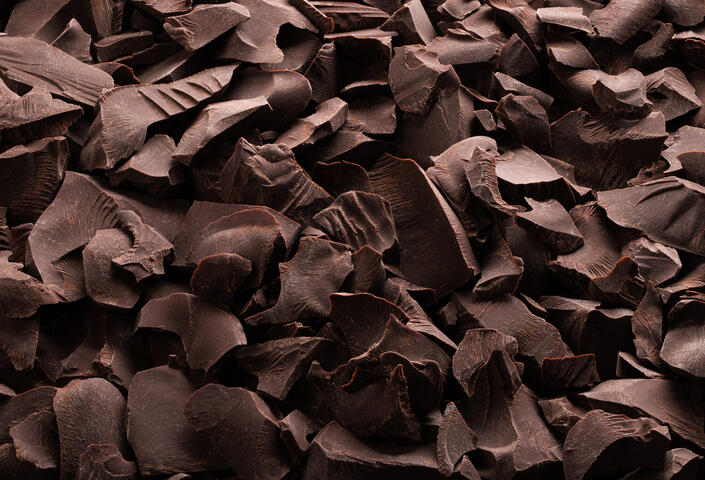 Photo of dark chocolate pieces