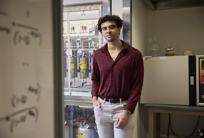 Brandon Campbell in his lab