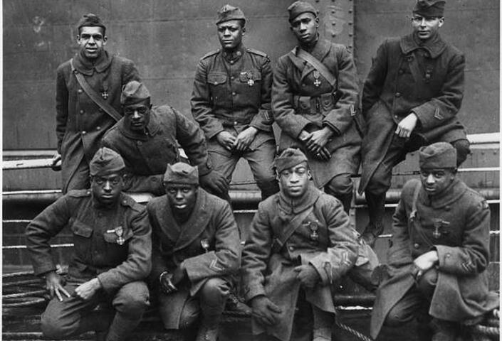 Some of the [African American] men of the 369th (15th New York) who won the Croix de Guerre for gallantry in action.