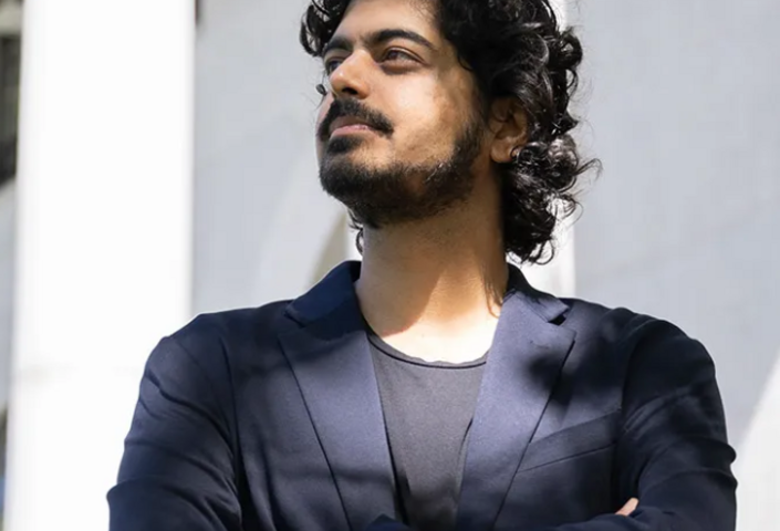 Sahil Chinoy in Harvard Yard