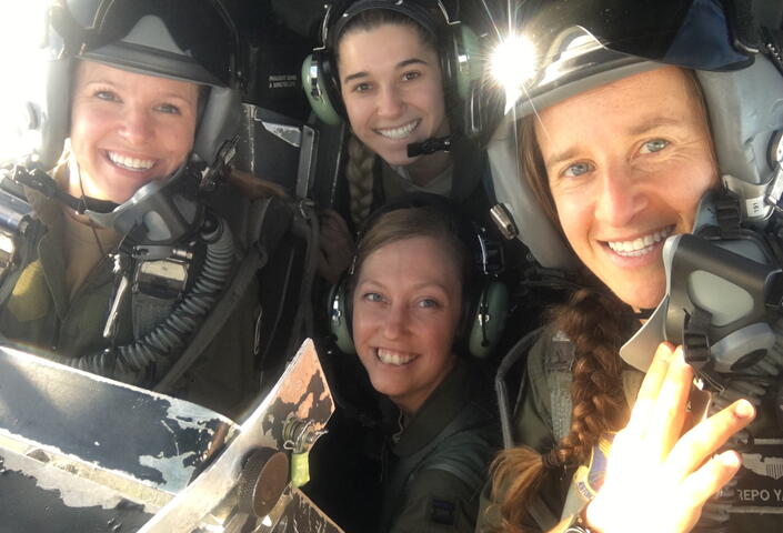 Yanlin inside the B-1 on 24 November 2019, with an all female crew