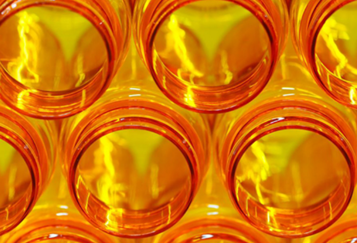 Empty prescription drug containers.