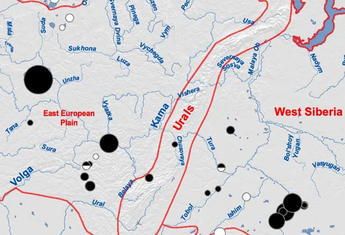 Map of sites that are sources of samples used in the study.