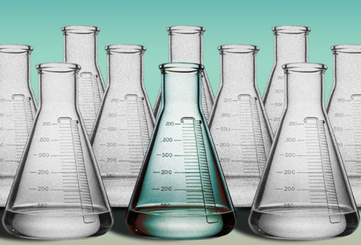 Stock illustration of laboratory flasks