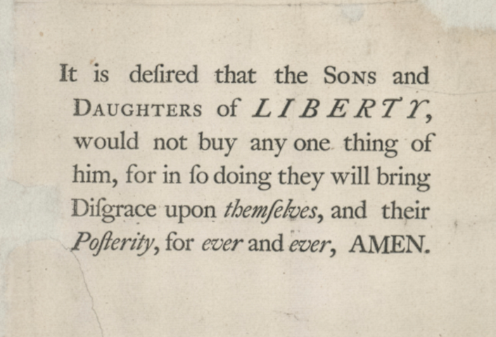 newspaper clipping of Daughters of Liberty wishes