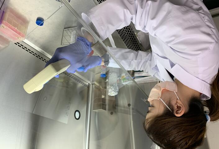 Roka in lab wearing gear