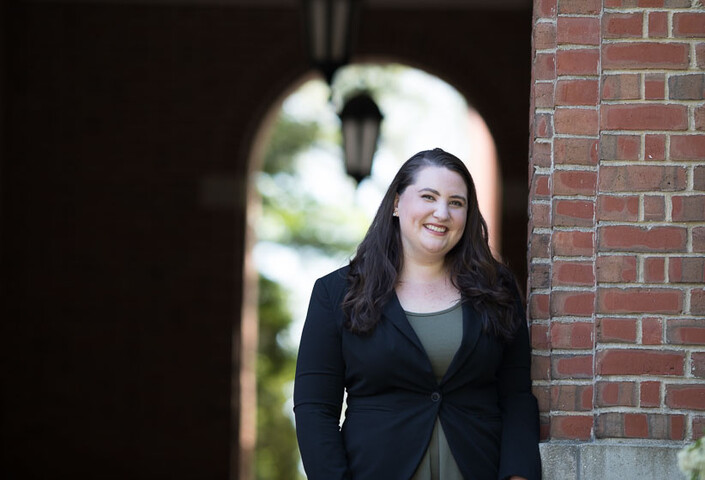 Portrait of Nicole Black; standing in archway