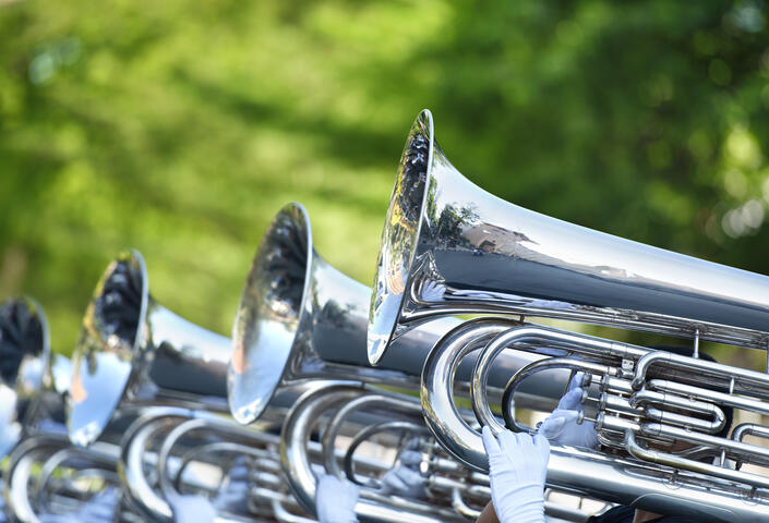 Trumpets lined up
