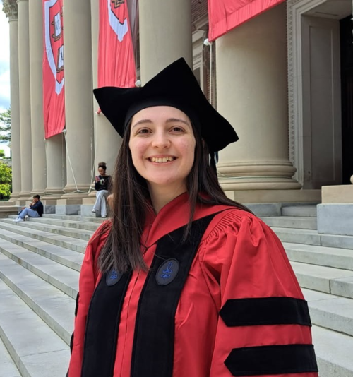 Brianna Diaz Pacheco in Harvard PhD robes