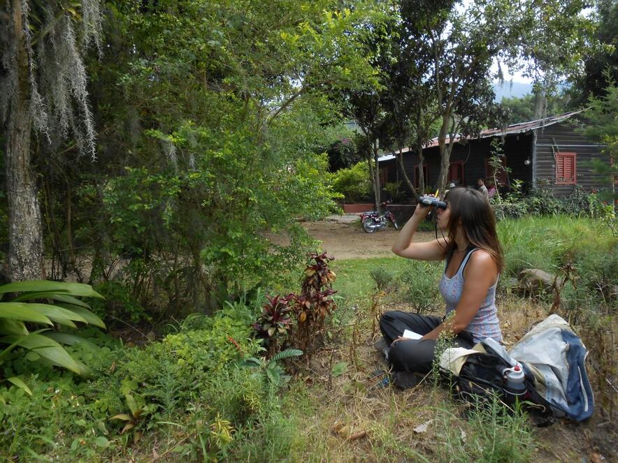 Martha Munoz during her field research in the Caribbean