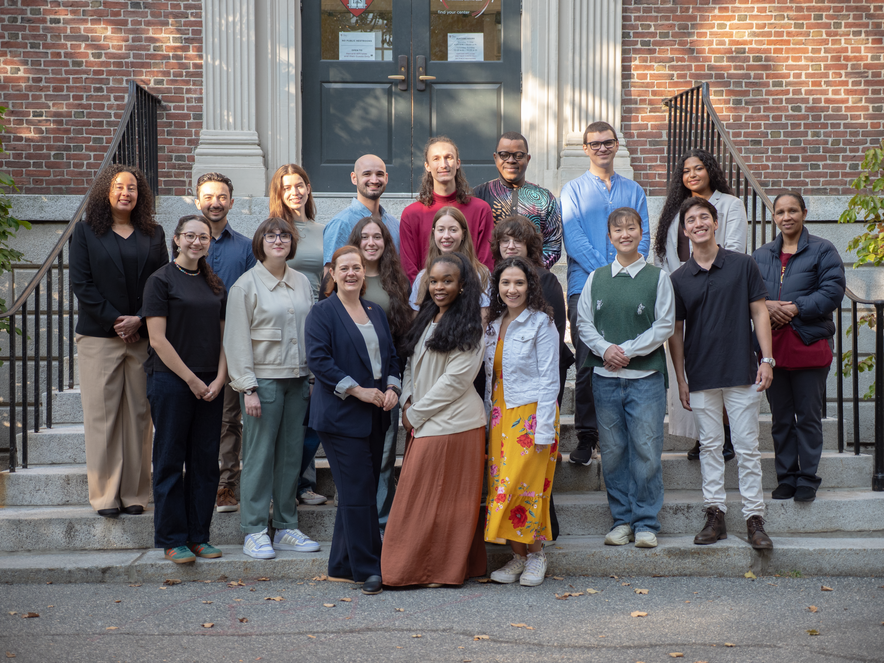 Student Center fellows and staff standing outside of Lehman Hall