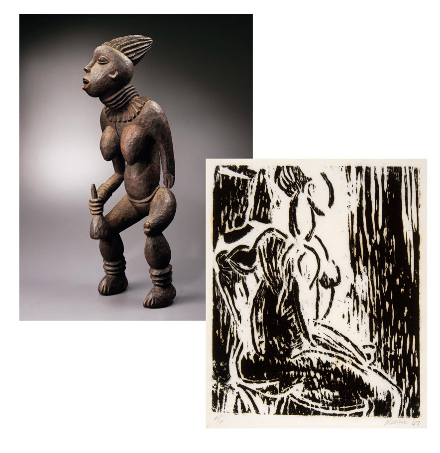 Bangwa Queen sculpture and painting of the Bangwa Queen