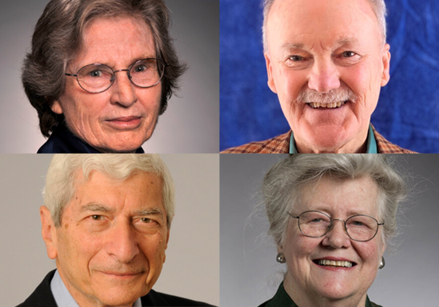 Top row (left to right): Lotte Bailyn, John Hutchinson; bottom row (left to right): Marvin Kalb, Peggy McIntosh