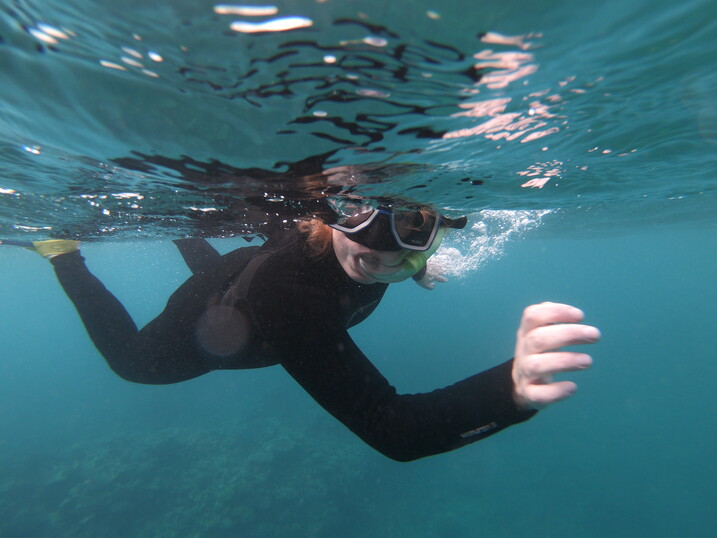 Robles snorkeling near Endeavour Reef