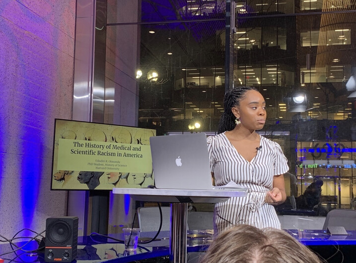 Udodiri Okwandu at Boston's NOVA Science Café in 2019