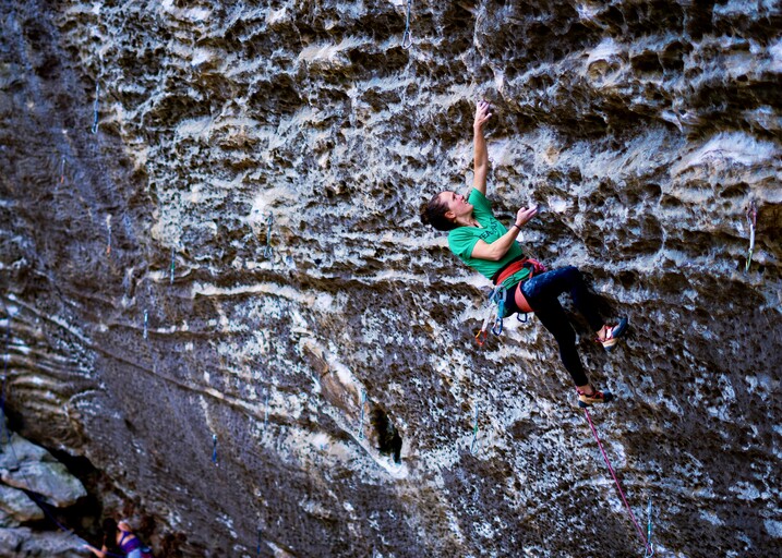 Eleanor Krause rock climbing