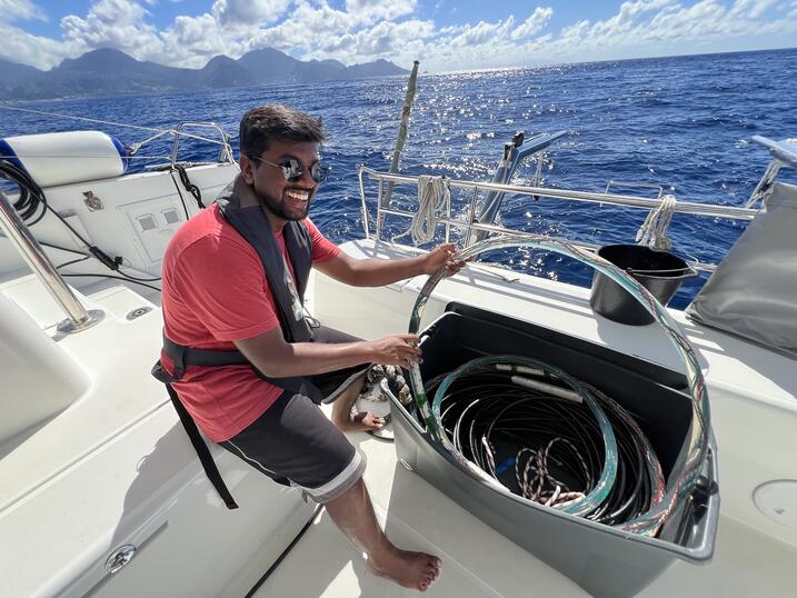 Ninad Jadhav on boat