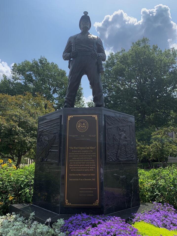 Statue of a West Virginia coal miner