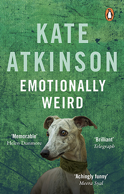 Emotionally Weird book cover with image of dog 