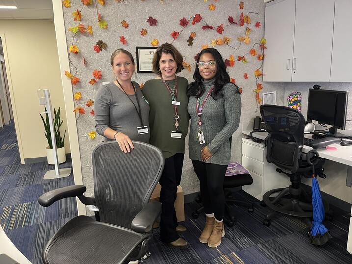 CAMHS clinicians Meg Willette, Tara Cousineau and support staff member Yaritza Melendez