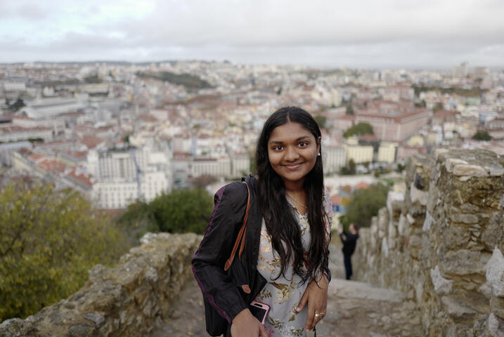 Swathi Srinivasan, Harvard PhD student and public health advocate for Narcan access, in Portugal