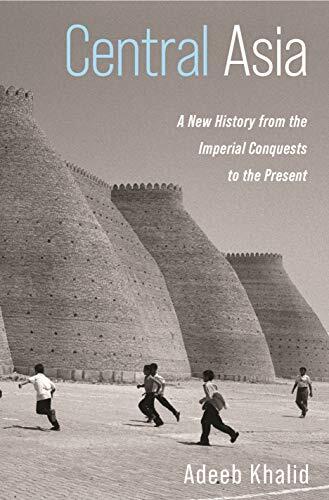 cover for book Central Asia, with children running in front of unknown building