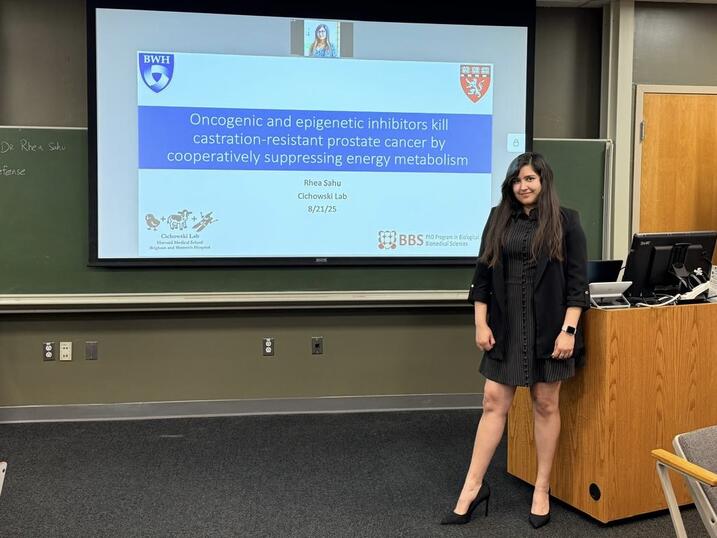 Rhea at her PhD defense presentation