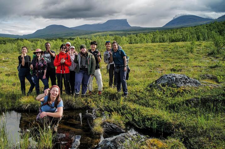 Berry with fellow attendees of the Advanced climate dynamics course (ACDC) Summer school in Abisko, Sweden.