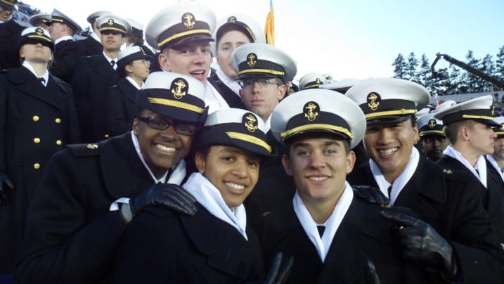 Berry with fellow midshipmen