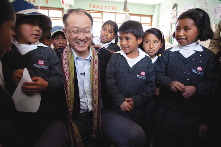 Kim with young children