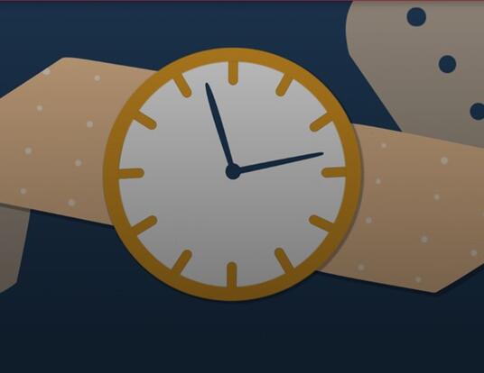 Graphic illustration of a watch with a band-aid wrist band