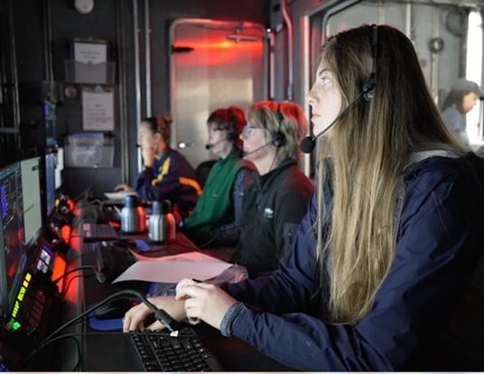 Brooke Travis on board the research vessel EV Nautilus