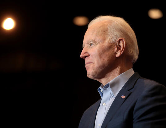 side profile shot of President Joe Biden