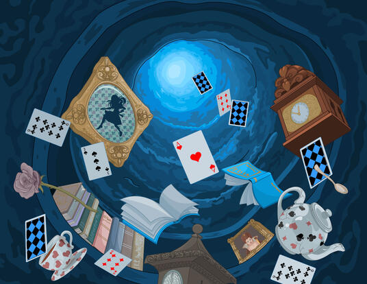 Alice and other objects falling down the rabbit hole 