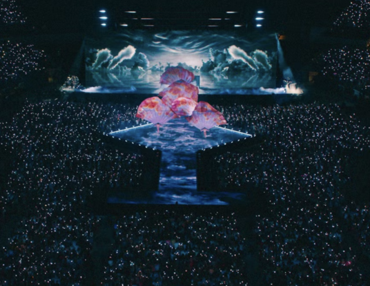 aerial view of Taylor Swift's Eras Tour stage