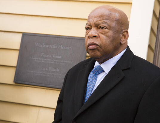 John Lewis outside of Wadsworth House