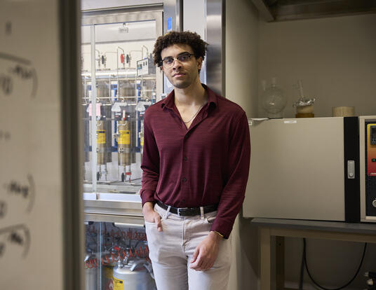 Brandon Campbell in his lab