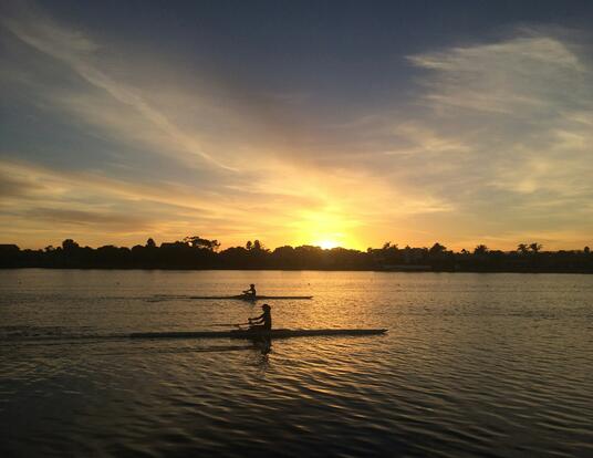 sunset over water