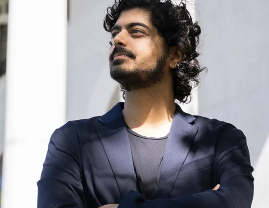 Sahil Chinoy in Harvard Yard