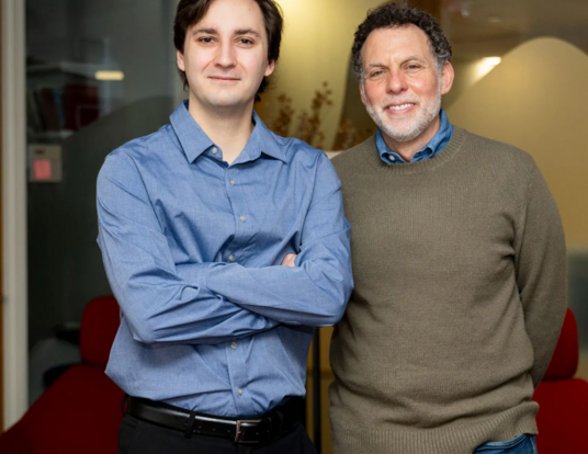 PhD candidate Lucas Woodley, the paper’s lead author (left), with Professor of Psychology Joshua D. Greene.