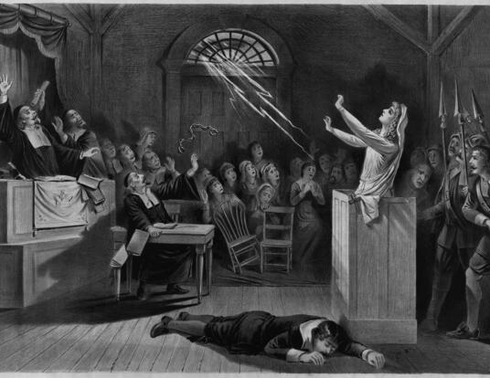 black and white depiction of the Salem Witch Trials