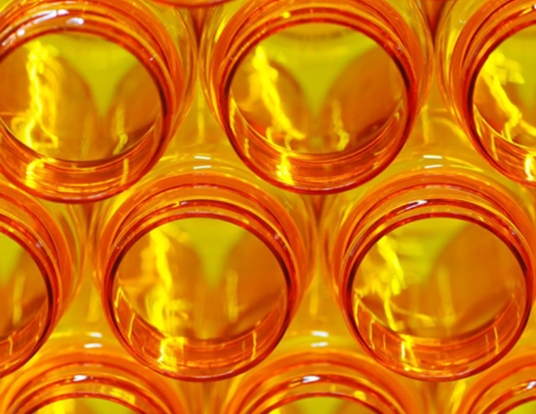 Empty prescription drug containers.