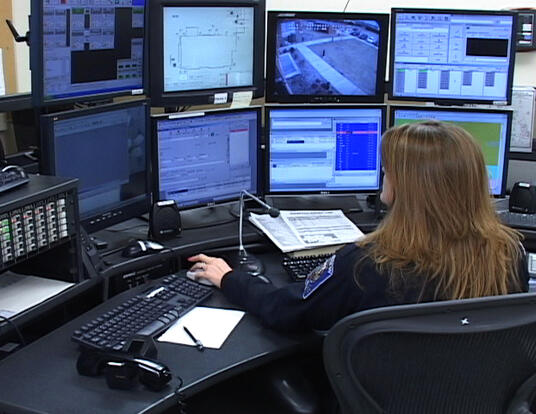 An emergency dispatcher's station.
