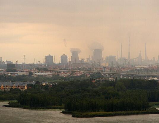 East lake and steel mill, Wuhan, China